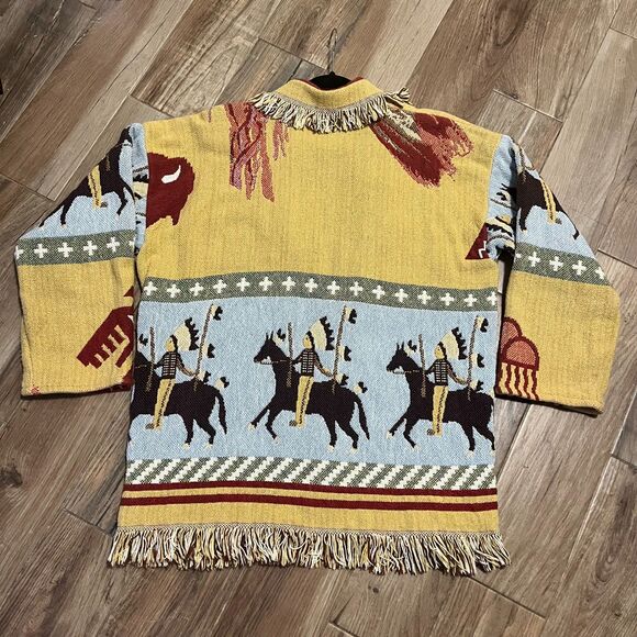 Lew Magram COLLECTION New York Native Indian Sweater Tapestry Chunky Knit EUC - Picture 7 of 12